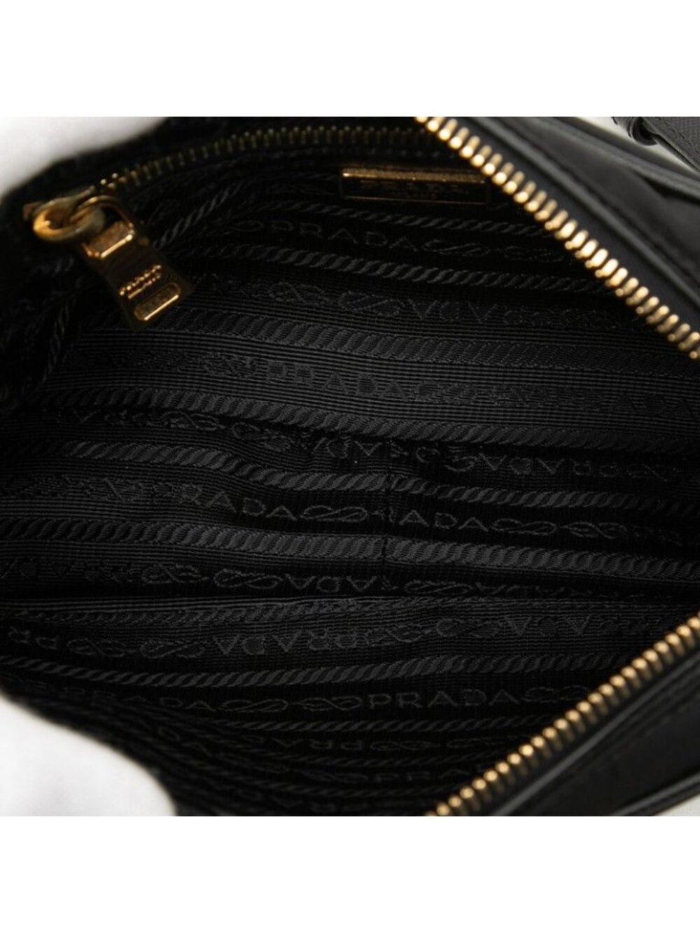 Prada Crossbody Shoulder Bag Black Nylon Leather - Picture 4 of 5